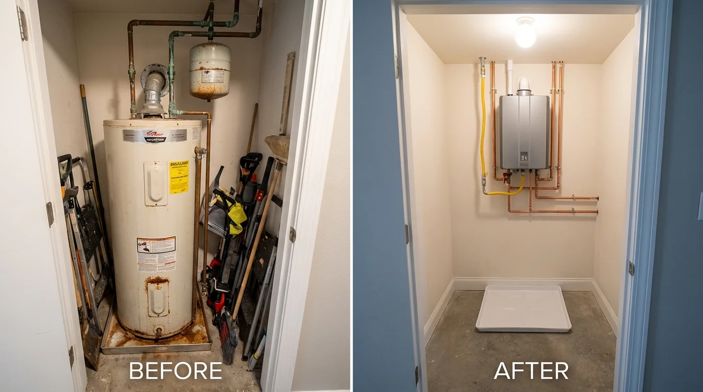Tank water heater versus wall-mounted tankless unit comparison for Chester, MT homeowners